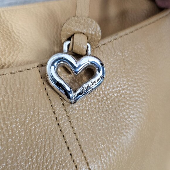 Brighton Barbados Hobo Ziptop Leather Boho Braided Strap Tan Shoulder Bag - Picture 7 of 14